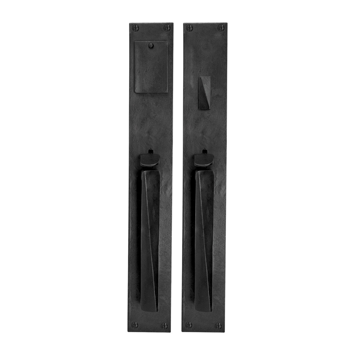 Hand Forged Iron Milan II Thumbtatch Mortise Entry Set