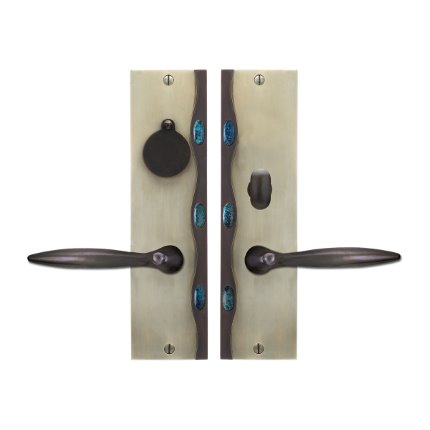 Solid Bronze Cayman Royale Accent Handle US Mortise Set