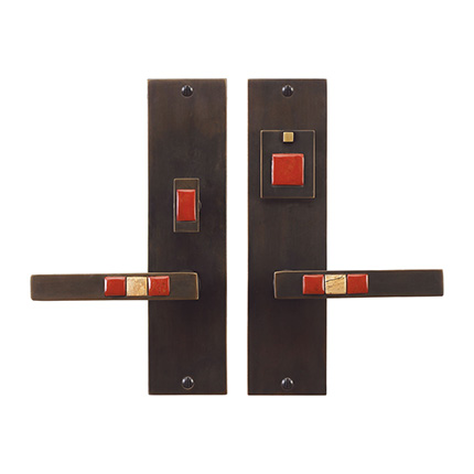 Solid Bronze Scottsdale Royale 10 inch Lever Mortise Entry Set in Midnight Gold
