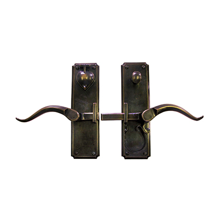 Solid Bronze Vertical Strike bar Latch Deadbolt Entry Set