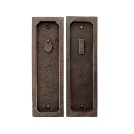 Hand Forged Iron 10 inch Pocket Door Privacy Set 