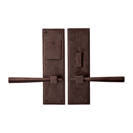 Hand Forged Iron East West Lever Mortise Entry Set 
