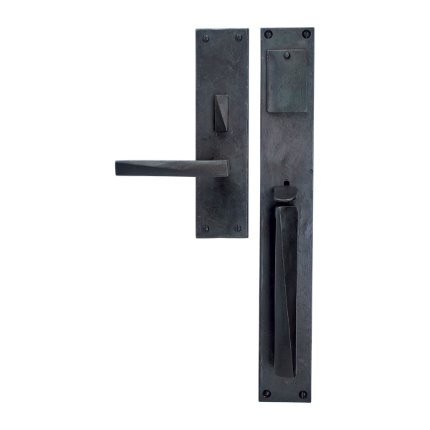 Hand Forged Iron Milan II Thumb Latch Handle Mortise Set 