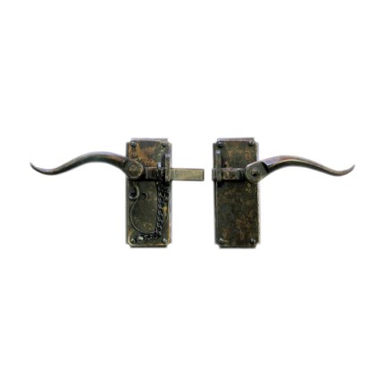 Hand Forged Iron 7 inch Vertical Strike Bar Latch Privacy Set 