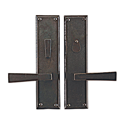 Hand Forged Iron Manhattan Lever Privacy Bolt Set 