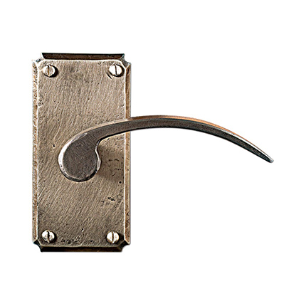 Hand Forged Iron Soho Lever with Notched Corner Escutcheon 