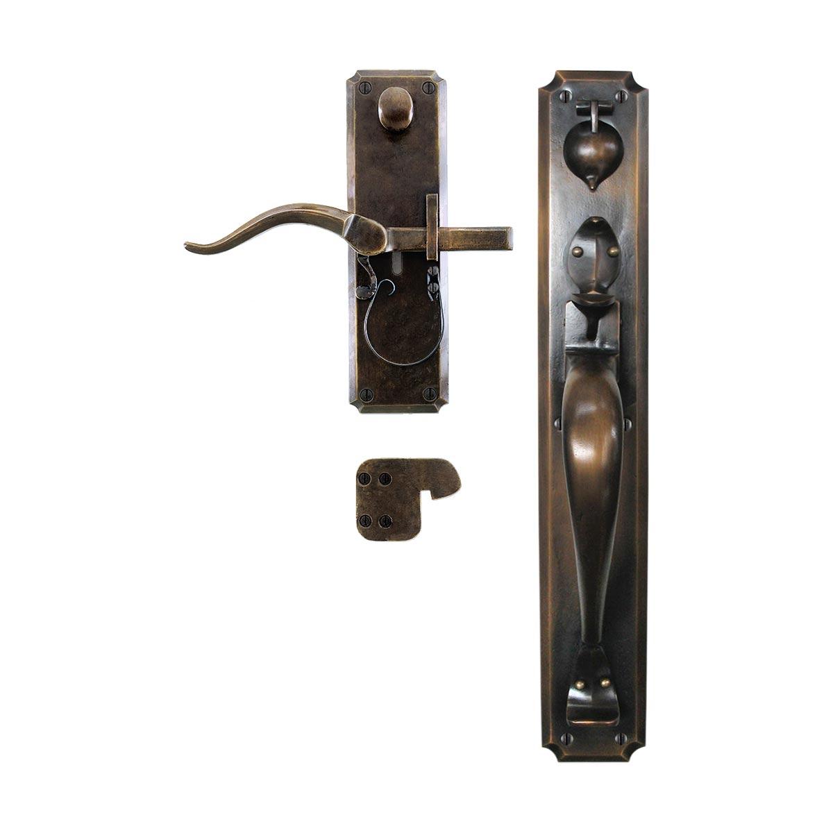 Solid Bronze Thumblatch with Vertical Strike-bar Latch Mortise Entry Set