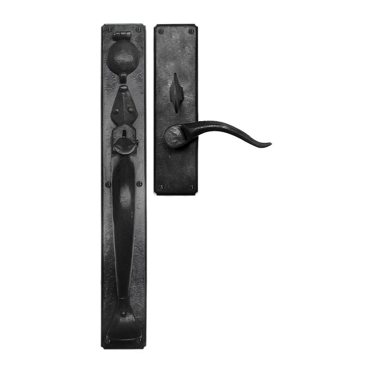 Hand Forged Iron Normandy Thumblatch-Lever Mortise Entry Set