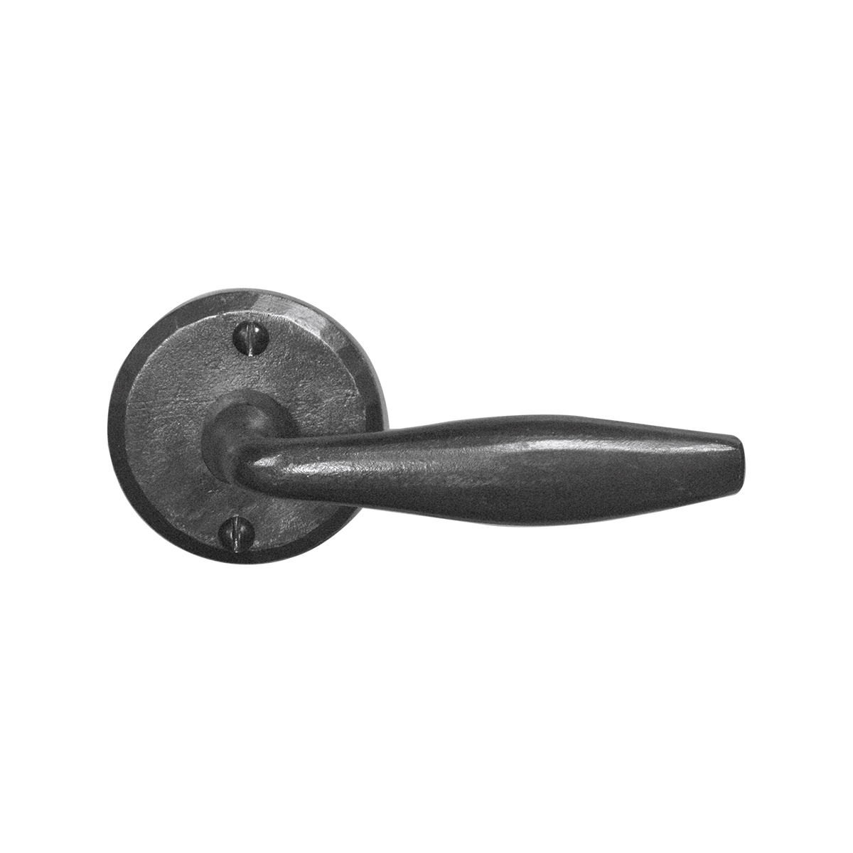 Hand Forged Iron Del Mar Lever with Round Escutcheon 