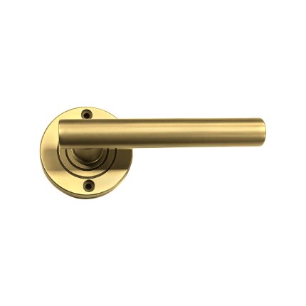 Brass Avon Lever with Round Devon Escutcheon
