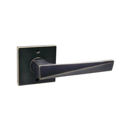 Brass Milan Lever with Square Escutcheon