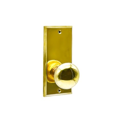 Brass Devon Knob with Beveled Escutcheon