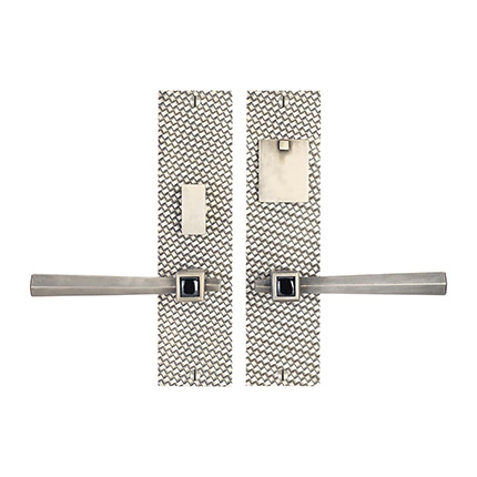 Solid Bronze Amora Royale Lever Mortise Entry Set with Black Jade Inlay