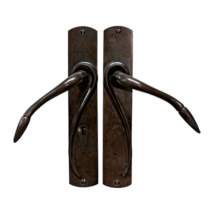 Solid Bronze Art Nouveau Lever Multipoint Entry Set