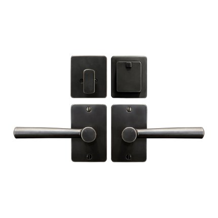 Solid Bronze Kareo Lever Deadbolt Entry Set