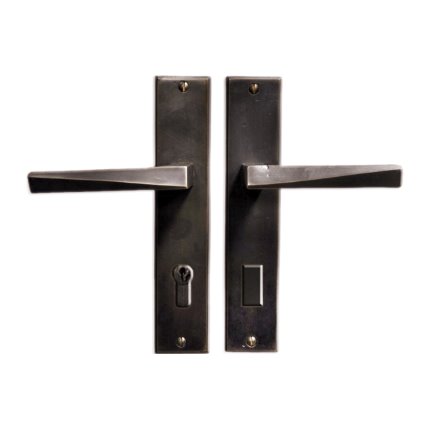 Solid Bronze Milan Lever Multipoint Entry Set with Step Escutcheon 