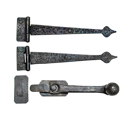 Hand Forged Iron Speakeasy Latch and Hinge Straps 