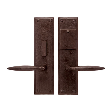 Hand Forged Iron Accent Lever Mortise Entry Set 