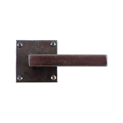 Hand Forged Iron Bay Lever with Straight Edge Escutcheon 
