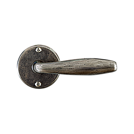 Hand Forged Iron Del Mar Lever with Round Escutcheon 