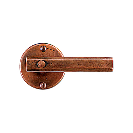 Hand Forged Iron Taos Lever with Round Escutcheon 