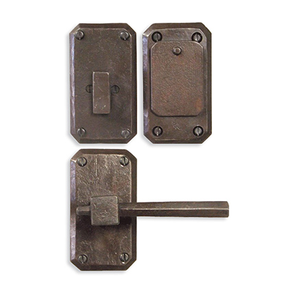 Hand Forged Iron Petite East-West Lever Deadbolt Entry Set 